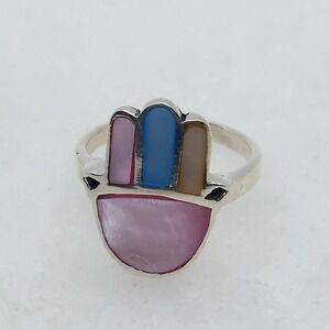 Ring Chakra Hand Mother of Pearl inlay‎ size 8